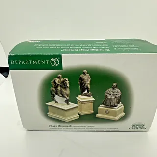 Photo of Department 56 Village Monuments Statue Christmas Towne (3 pieces) #56.55524