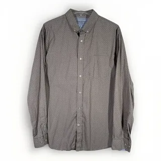 Photo of Banana Republic Long Sleeve Button Down Shirt - Mens L - Gray Luxe Cotton