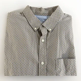 Photo of Banana Republic Long Sleeve Button Down Shirt - Mens L - Gray Luxe Cotton