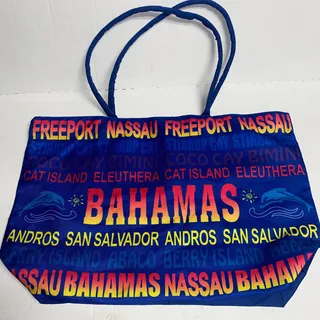 Photo of Vintage Bahamas Tote Bag Beach Bag Blue Ombre Sunset Design