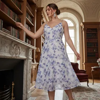 Photo of Adrianna Papell Beaded Strap Printed Embellished Ivory Floral Gown Size 14 NWT