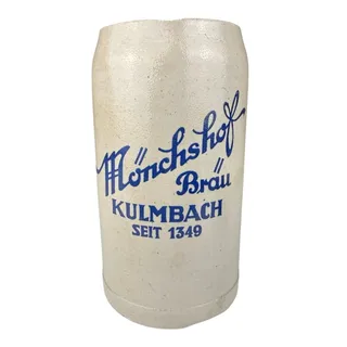 Photo of German Stoneware Beer Stein Kulmbach Brewery Vintage 1 Liter Mönchshof Bräu
