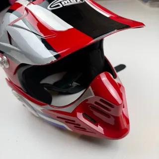 Photo of Gmax youth S/M DOT motocross helmet Y2K red blue full face BMX ATV