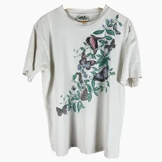 Photo of Vintage butterfly graphic t-shirt size large botanical nature tee 1990s
