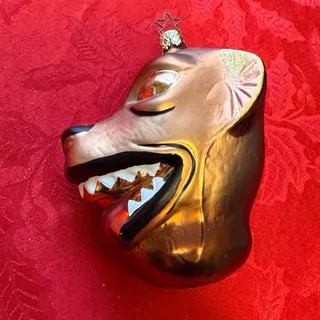 Photo of Vintage werewolf head ornament Christmas novelty 5 inch holiday decor