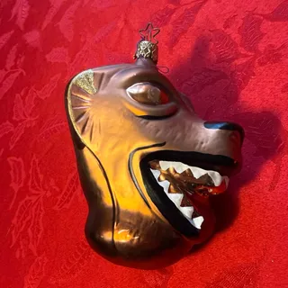 Photo of Vintage werewolf head ornament Christmas novelty 5 inch holiday decor