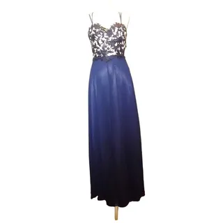 Photo of NWT Bee Darlin Chic Navy Floral Lace Sweetheart Bodice Column Formal Dress Junior 3/4