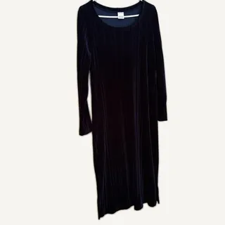 Photo of AVON Navy Velvet Dress & Peacock Feather Print Open Front Cover Up Set - L/XL
