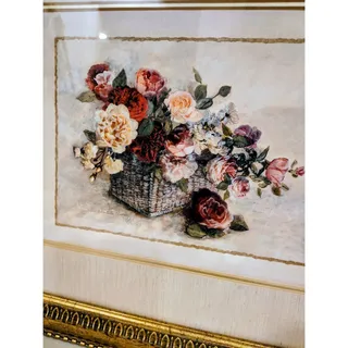 Photo of Gold Framed C. Winterle Olson Watercolor Reprint 17x14