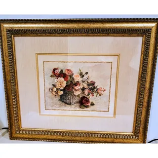 Photo of Gold Framed C. Winterle Olson Watercolor Reprint 17x14