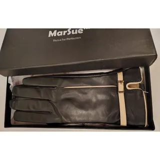 Photo of Marsue Touchscreen Leather Gloves, Cashmere Lining, Size Large, NIB