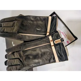 Photo of Marsue Touchscreen Leather Gloves, Cashmere Lining, Size Large, NIB