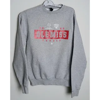 Photo of Ole Miss Rebels Sweatshirt Gray CFP Quarterfinal 2026 Crewneck Mens Medium