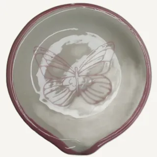 Photo of Dolly Parton Butterfly Pink Dolomite Stoneware Spoon Rest - Kitchen Decor