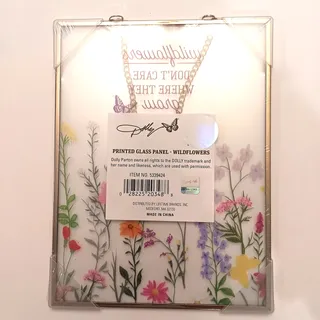 Photo of Dolly Parton Wildflowers Don't Care Where They Grow Glass Panel Art Decor