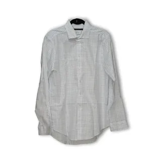 Photo of Calvin Klein Mens Button-Down Shirt L Blue Long Sleeve Regular Fit Career/Office