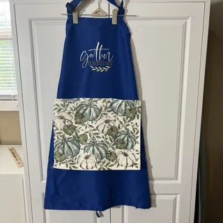 Photo of Custom Made Kitchen Apron With Embroidery & Removable Towel Washable Fall Gather