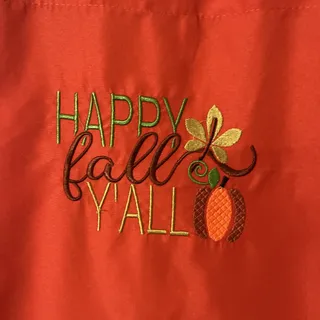 Photo of Custom Made Kitchen Apron With Embroidery & Removable Towel Washable Happy Fall