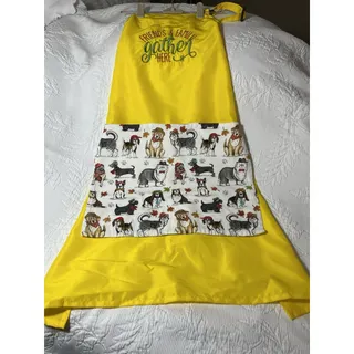 Photo of Custom Made Kitchen Apron With Embroidery Removable Towel And Washable Gift