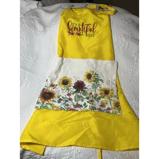 Photo of Custom Made Kitchen Apron With Embroidery & Removable Towel Washable Nice Gift