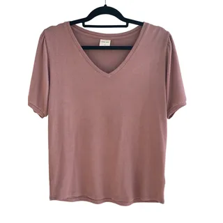 Photo of MOD REF short sleeve sweater blouse Medium rose pink