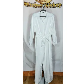 Photo of Shein White Long Sleeve Button-Up Romper Pants - Size XL
