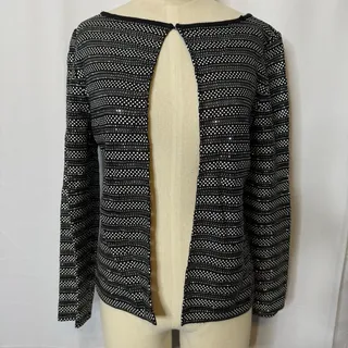 Photo of St. John Evening Marie Gray Vintage 2002 Black Silver Sequin Knit Jacket 6