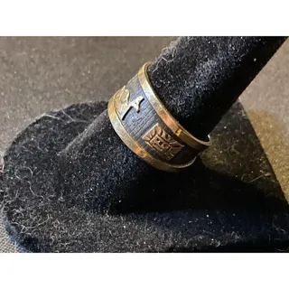 Photo of 995 and 18k Gold Open Ring or Toe Ring 7.5in
