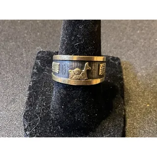 Photo of 995 and 18k Gold Open Ring or Toe Ring 7.5in