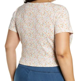 Photo of BP. Snap Front Crop Top in Multi, Size 3X