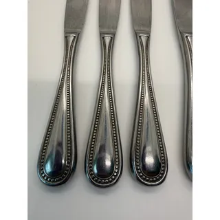 Photo of Oxford Hall Stainless Korea Dinner Knives Set of 6 Beaded Edge Flatware