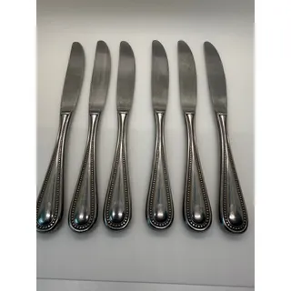 Photo of Oxford Hall Stainless Korea Dinner Knives Set of 6 Beaded Edge Flatware