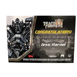Photo of 2009 Topps Transformers Revenge Fallen Jess Harnel Ironhide Autograph Card Rare