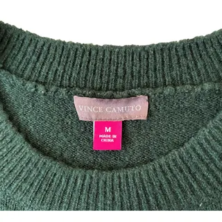 Photo of Vince Camuto Dark Green Knit Crewneck Pullover Sweater Womens Size M