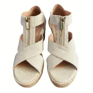Photo of A New Day Womens Beige Zip Canvas Espadrille Platform Wedge Sandals Size 7.5