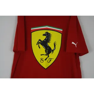 Photo of Puma Scuderia Ferrari Big Emblem Shield Logo Red T-Shirt Mens M 