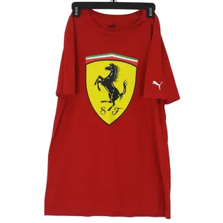 Photo of Puma Scuderia Ferrari Big Emblem Shield Logo Red T-Shirt Mens M 