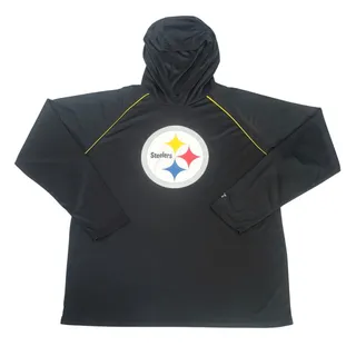Photo of Starter Black Pittsburgh Steelers Hooded Long Sleeve Shirt Mens Size 2XL