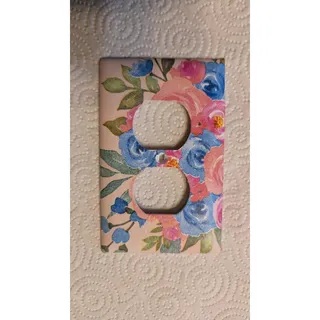 Photo of Handmade Floral Decoupage Light Switch/Outlet Cover Plate – Cottagecore Home Decor