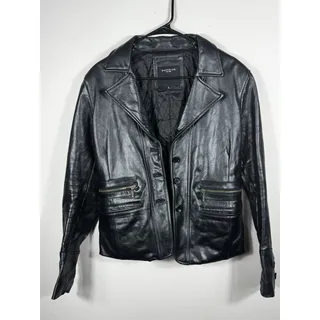 Photo of Vtg Superior NY Collection Black Leather Jacket Women’s L Quilted Lining USA
