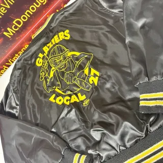 Photo of Vtg West Wind Glaziers Local 27 Union Satin Jacket USA ACTWU Men’s M Chicago HTF