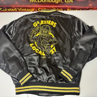 Photo of Vtg West Wind Glaziers Local 27 Union Satin Jacket USA ACTWU Men’s M Chicago HTF