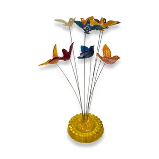 Photo of 1969 New Designs Inc MCM Kinetic Bird Sculpture Acrylic Wire Mobile Vintage