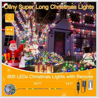 Photo of Ollny 262FT 800 LED Multicolor String Lights IP67 Waterproof Remote 8 Modes