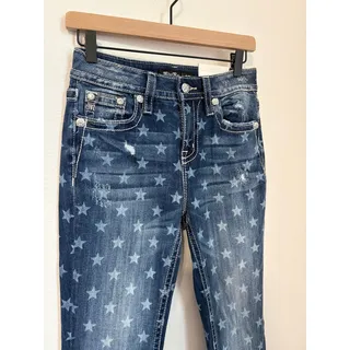 Photo of NEW Miss Me Bootcut Jeans Size 25 High Rise Boot Western Star Denim Boho Y2K