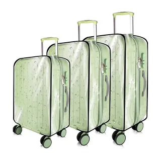 Photo of KSSZZCO 3-Piece Thick Clear PVC Luggage Cover Protector Set 20 24 28