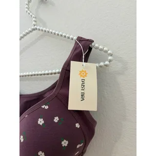 Photo of Daisy Bra Size Large Purple Front Closure Easy Snaps Wireless Floral Comfort Post Surgery