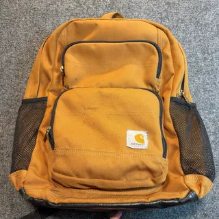 Photo of Carhartt Brown Canvas Work Backpack Laptop Bag Rain Defender Mesh Pockets OSFA