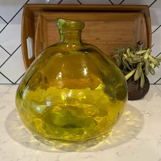 Photo of Viva Terra Recycled blown glass chartreuse retro modern unique made in Spain