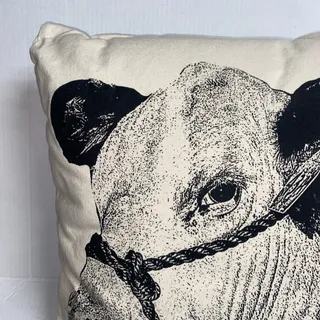 Photo of Eric & Christopher: Large Cow #3 Cotton Canvas Pillow 18" x 18"